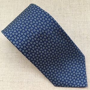 The Tie Rack Silk Navy Blue Geometric Pattern Tie